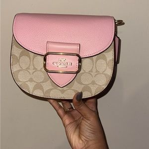 Pink/tan crossbody